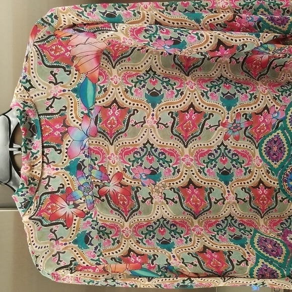 💕JOHNNY WAS💕 Deja Button-Front Blouse Large - Picture 7 of 11